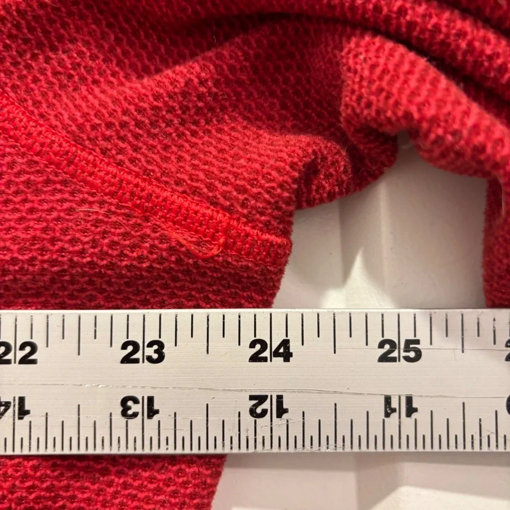 The North Face Mens XL Red Textured Fleece Full Zip Jacket Chest Pocket